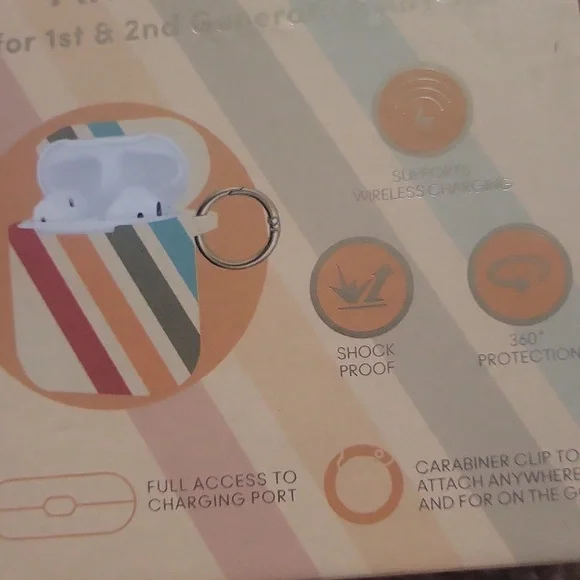 XO Poppy Striped AirPods Case - Picture 4 of 4